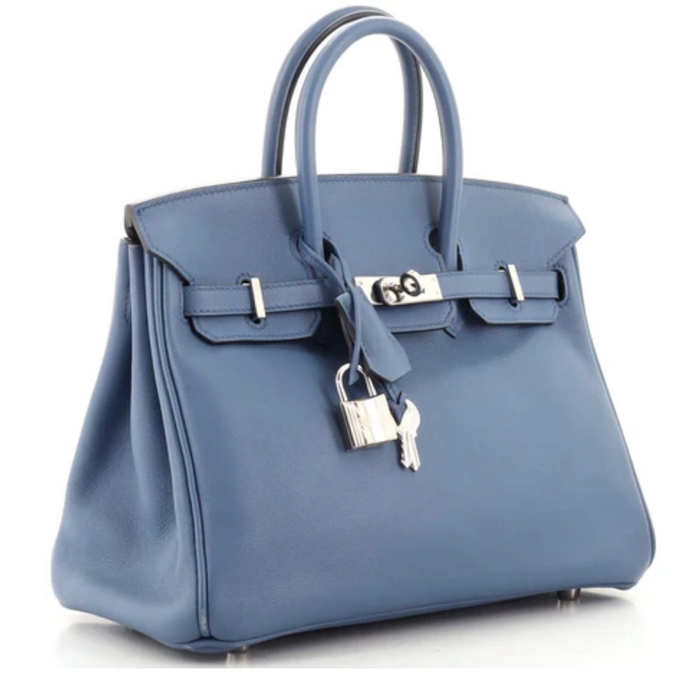 Hermes Birkin 25 Blue Agate X stamp (2016) preloved Swift with PHW 🤍